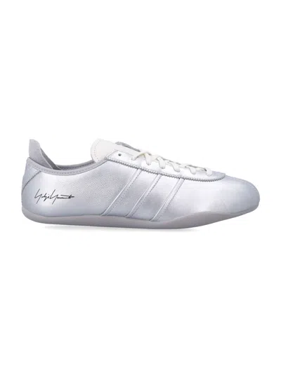 Y-3 Tokyo Leather Sneakers In Silver