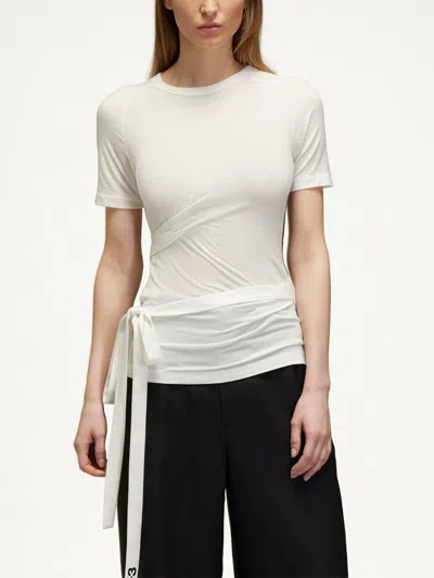 Y-3 T-shirt With Laces In Burgundy