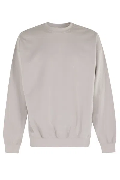 Y-3 Turtledove Fl Crew Sweat Brushed Terry Cotton-blend Sweatshirt In Gray