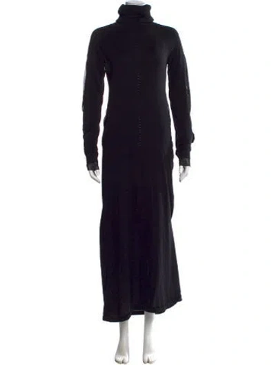 Pre-owned Y-3 Turtleneck Long Dress W/ Tags In Black