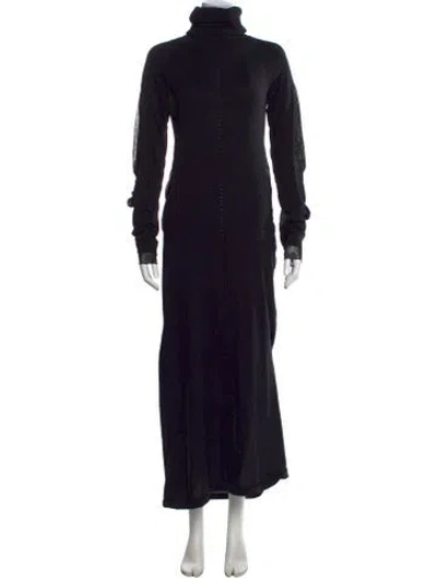 Pre-owned Y-3 Turtleneck Long Dress W/ Tags In Black