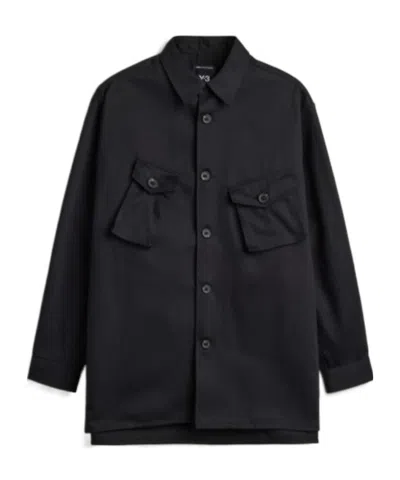 Y-3 Twill Utility Shirt In Blue