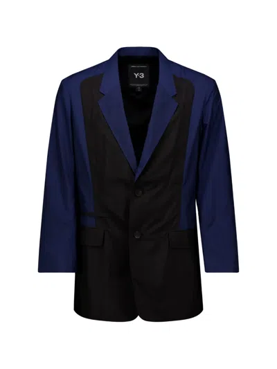 Y-3 Ultralight Panelled Blazer In Blue