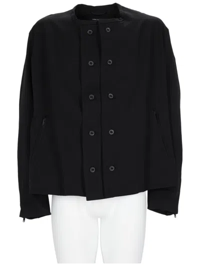 Y-3 UNIFORM ADAPTIVE BOXY OVERSIZED DOUBLE-BREASTED POLYESTER JACKET