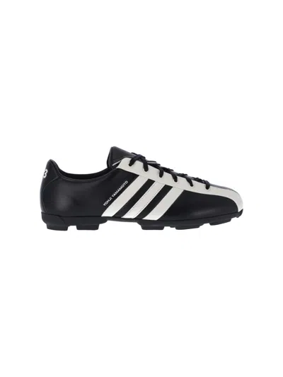 Y-3 Unisex Leather Sneakers In Black