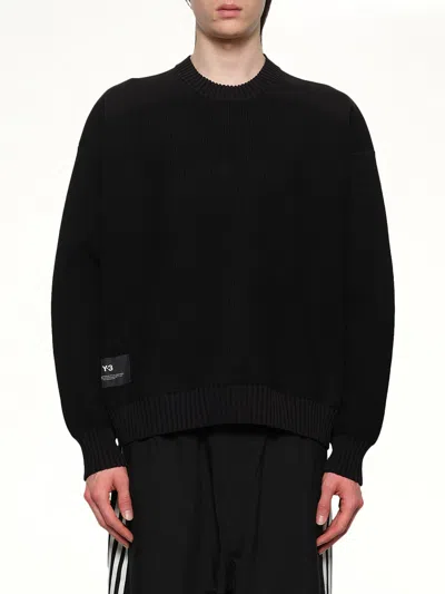 Y-3 Ut Knit Crew Sweater In Black