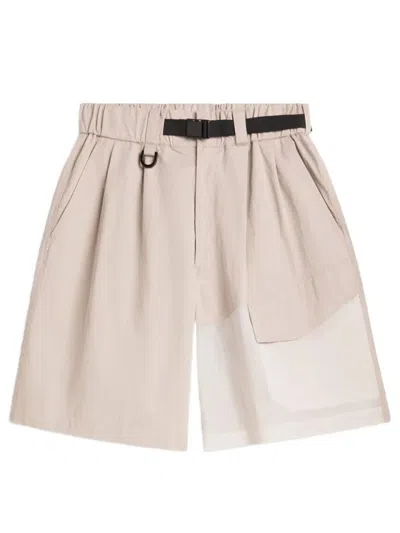 Y-3 Ut Wide Leg Shorts In Brown