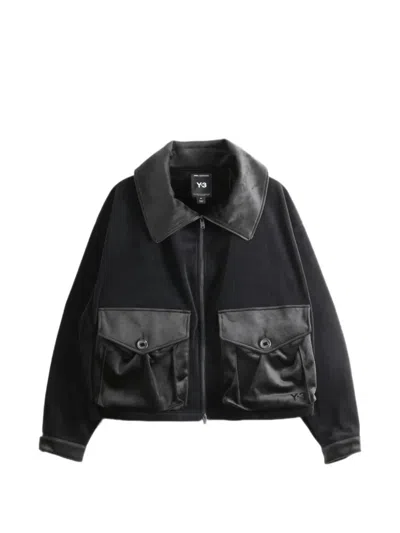 Y-3 Velvet Cargo Jacket In Black