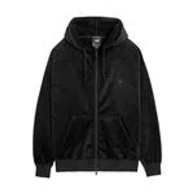 Y-3 Velvet Zip Hoodie In Black