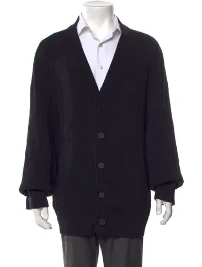Pre-owned Y-3 V-neck Long Sleeve Cardigan In Black