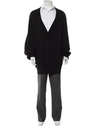 Pre-owned Y-3 V-neck Long Sleeve Cardigan In Black