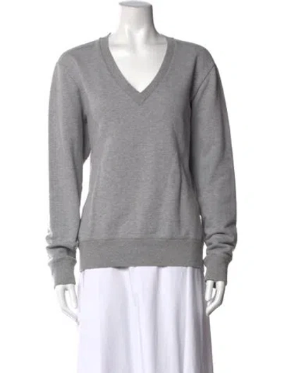 Pre-owned Y-3 V-neck Long Sleeve Sweatshirt In Grey