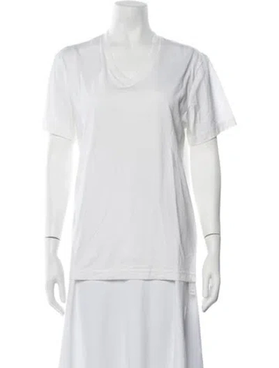 Pre-owned Y-3 V-neck Short Sleeve T-shirt In Neutrals