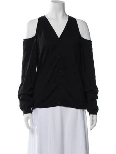 Pre-owned Y-3 V-neck Sweater In Black