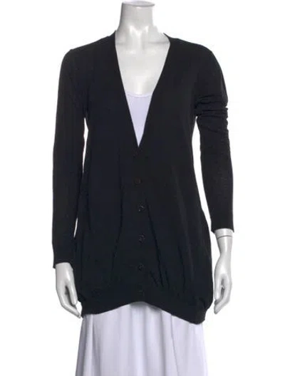 Pre-owned Y-3 V-neck Sweater In Black