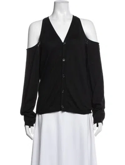 Pre-owned Y-3 V-neck Sweater In Black