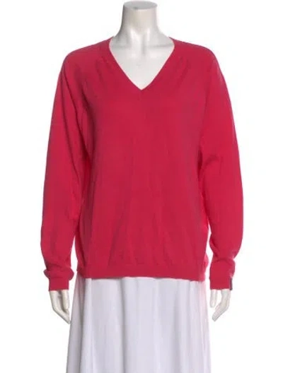 Pre-owned Y-3 V-neck Sweater In Pink