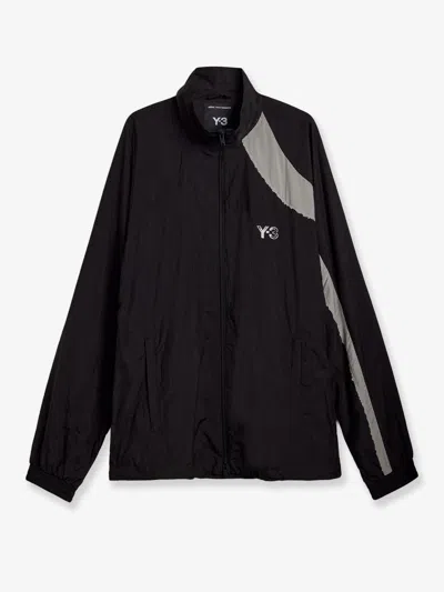 Y-3 Water-repellent Nylon Jacket With Front Logo In Black