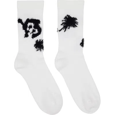 Y-3 White Chito Graphic Crew Socks