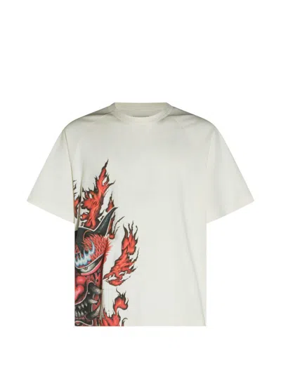 Y-3 White Cotton T-shirt With  Print Y3