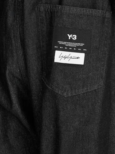 Y-3 Wide-leg Denim Pants In Black