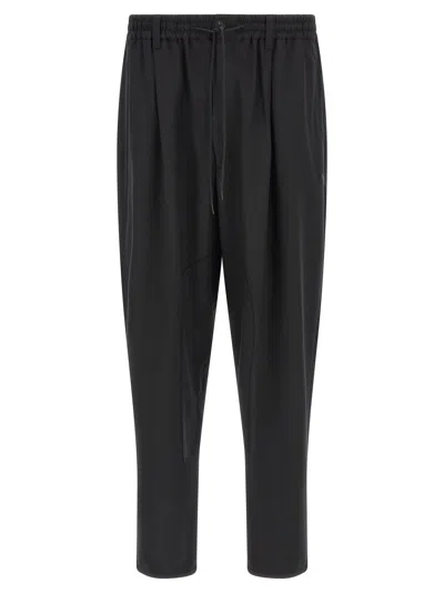 Y-3 Wide-leg Wool Trousers In Black