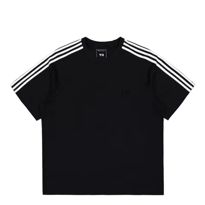 Y-3 Wide Fit 3 Stripes T-shirt In Black