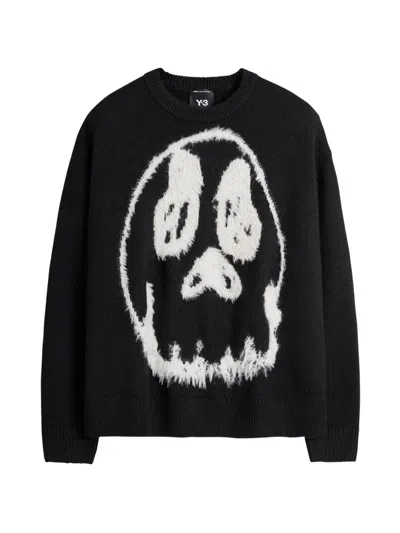 Y-3 Wool Blend Crenwneck Sweater In Black