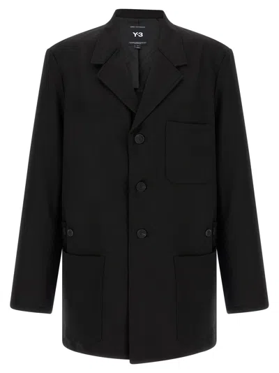 Y-3 Wool Blend Workwear Jacket In Black