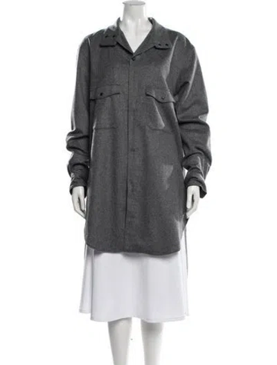 Pre-owned Y-3 Wool Coat In Grey