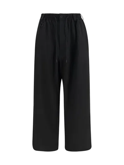Y-3 Wool Straight-leg Trousers In Black