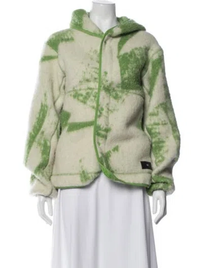 Pre-owned Y-3 Wool Tie-dye Print Jacket In Green