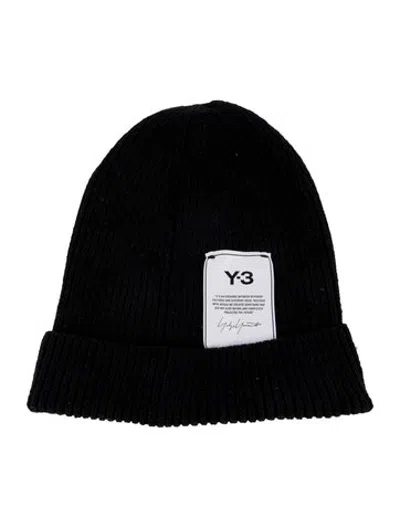 Pre-owned Y-3 Woven Beanie Hat In Black