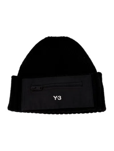Pre-owned Y-3 Woven Beanie Hat In Black