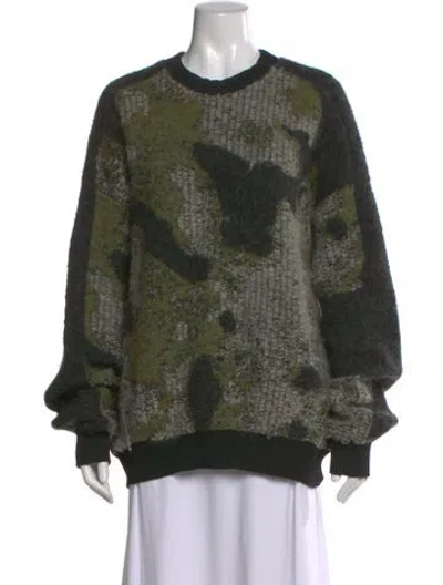 Pre-owned Y-3 X Adidas Camouflage Print Crew Neck Sweater In Gray
