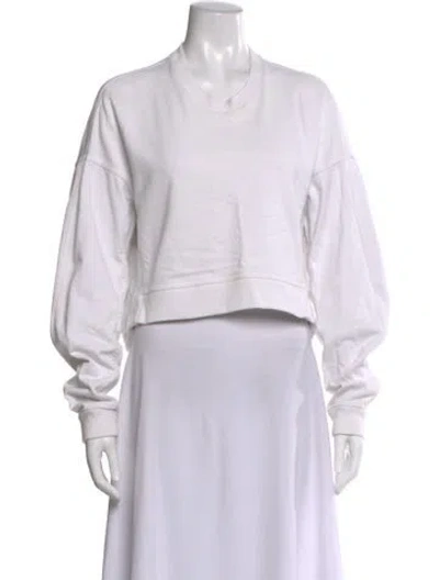 Pre-owned Y-3 X Adidas Crew Neck Long Sleeve Crop Top In White