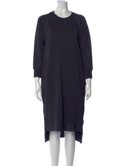 Pre-owned Y-3 X Adidas Crew Neck Midi Length Dress In Black