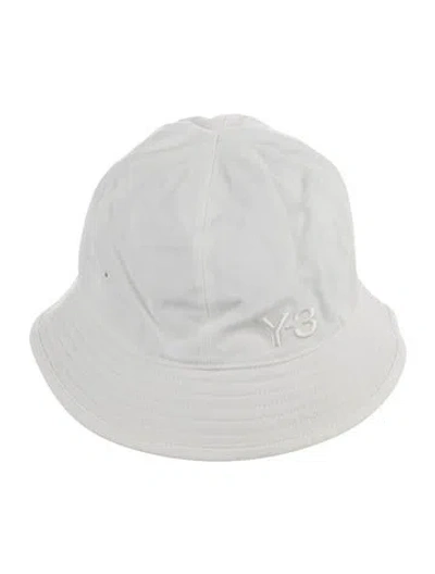 Pre-owned Y-3 X Adidas Embroidered Nylon Bucket Hat In White