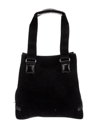 Pre-owned Y-3 X Adidas Felt Shoulder Bag Vintage In Black