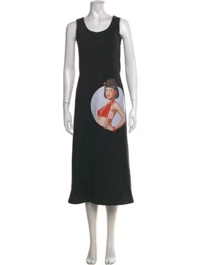 Pre-owned Y-3 X Adidas Graphic Print Midi Length Dress In Black