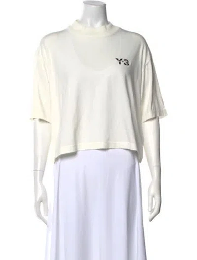 Pre-owned Y-3 X Adidas Graphic Print Mock Neck T-shirt In Neutral