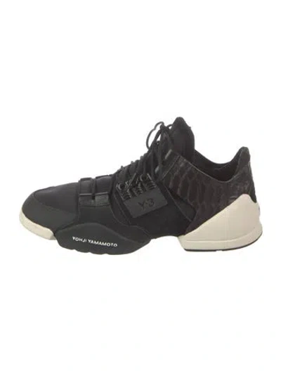 Pre-owned Y-3 X Adidas Leather Athletic Sneakers In Black