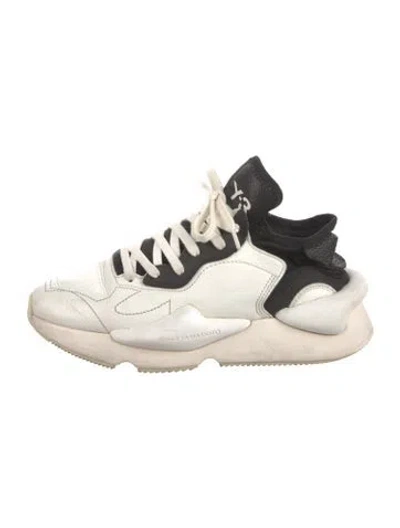 Pre-owned Y-3 X Adidas Leather Colorblock Pattern Chunky Sneakers In Neutral
