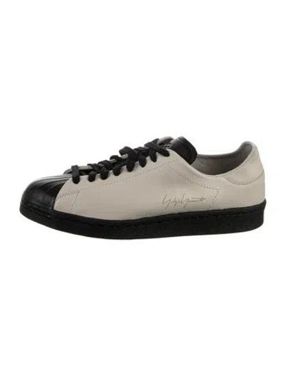 Pre-owned Y-3 X Adidas Leather Colorblock Pattern Sneakers In Gray