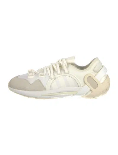 Pre-owned Y-3 X Adidas Leather Colorblock Pattern Sneakers In White