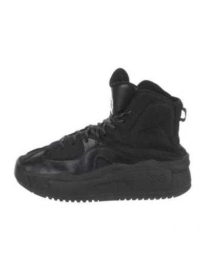 Pre-owned Y-3 X Adidas Leather Lace-up Boots In Black