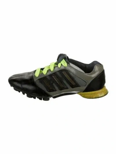 Pre-owned Y-3 X Adidas Leather Mesh Accents Athletic Sneakers In Green
