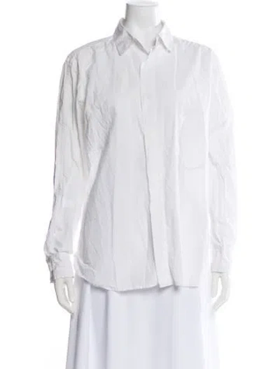 Pre-owned Y-3 X Adidas Long Sleeve Button-up Top In White