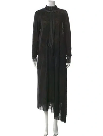 Pre-owned Y-3 X Adidas Mock Neck Long Dress In Black