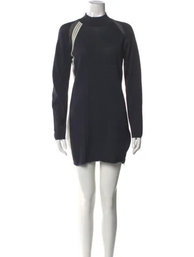Pre-owned Y-3 X Adidas Mock Neck Mini Dress In Gray